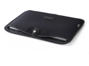 15" Laptop Slip - Black FibreNyte / Black Leather