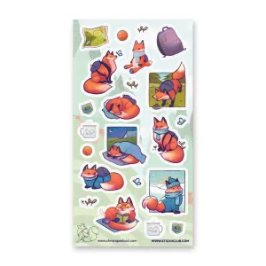 Backpacking Foxes Sticker Sheet