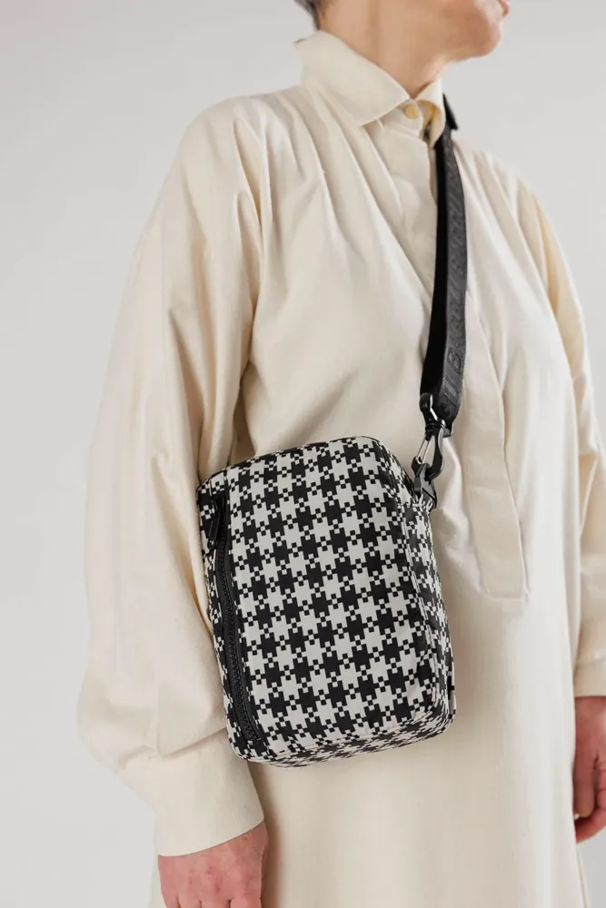 Baggu Black & White Pixel Gingham Sport Crossbody Bag