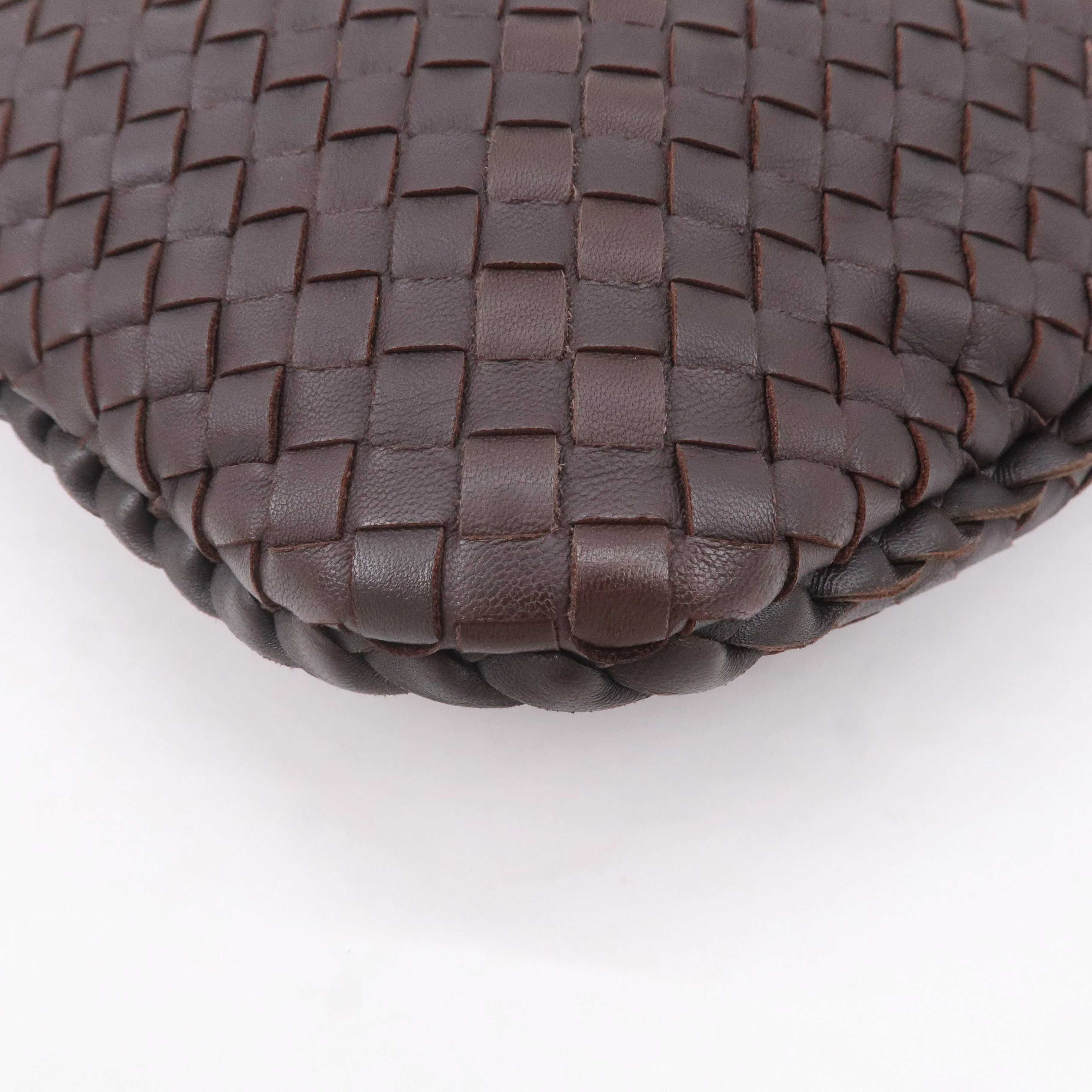 BOTTEGA VENETA Hobo Intrecciato Leather Shoulder Bag Brown 115653