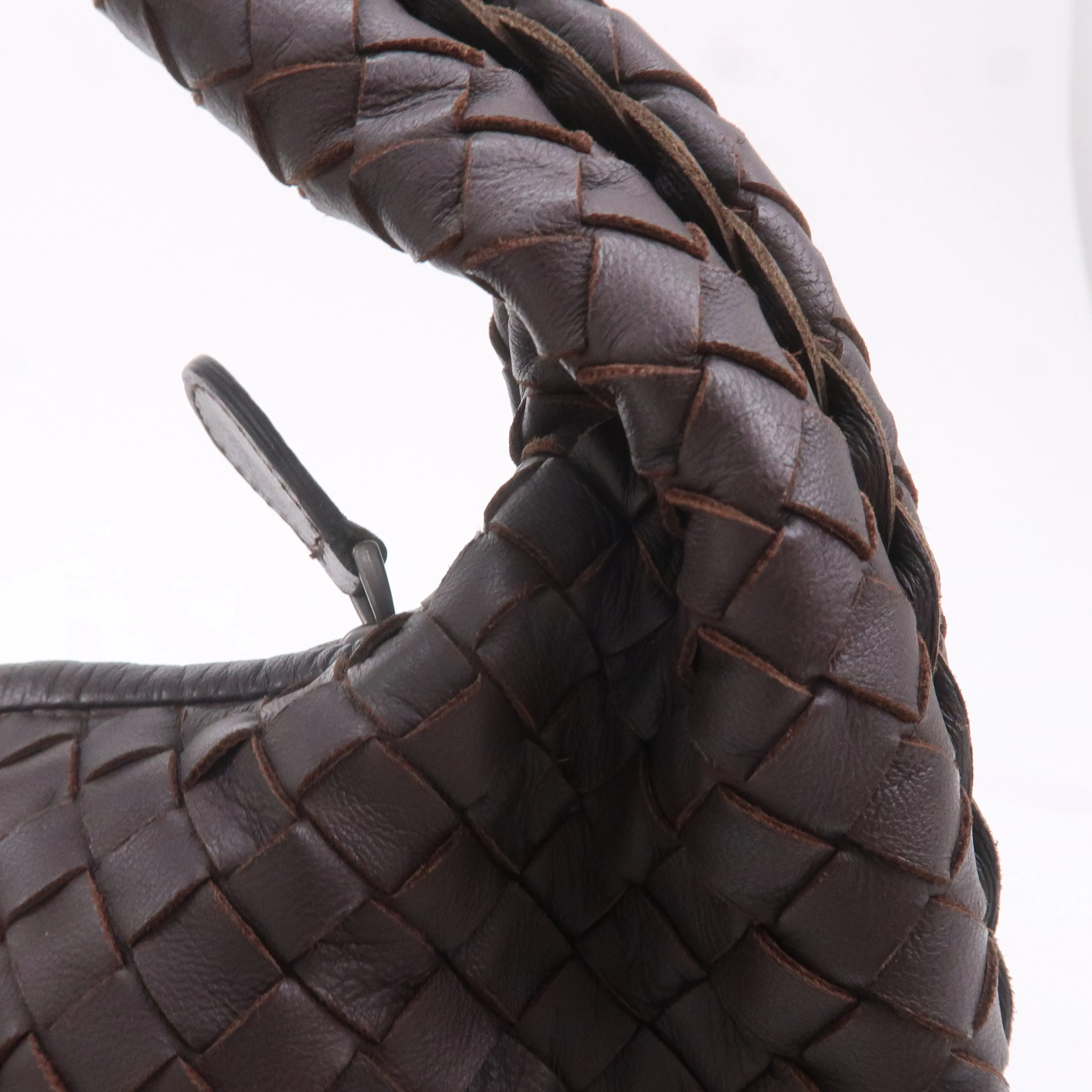 BOTTEGA VENETA Hobo Intrecciato Leather Shoulder Bag Brown 115653