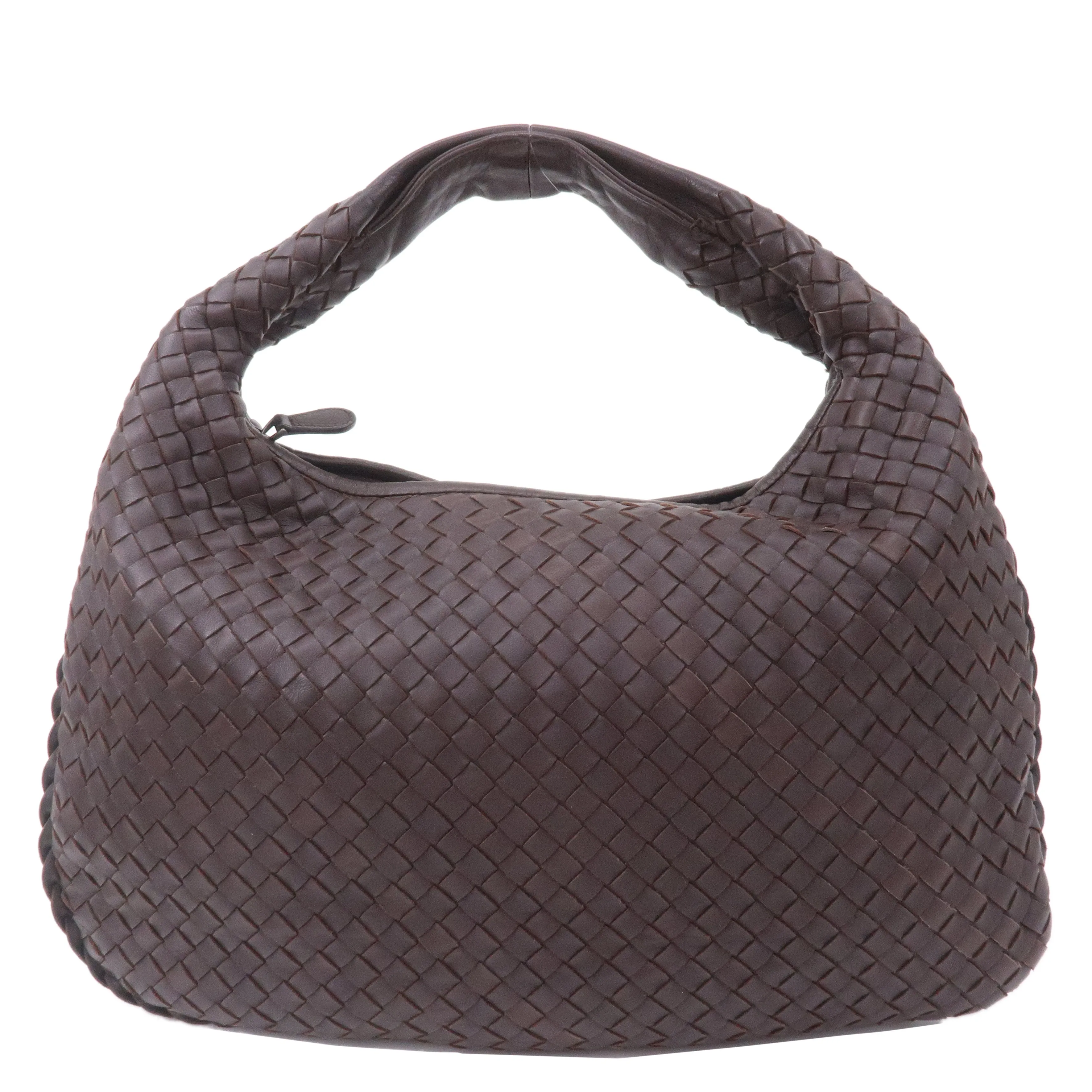 BOTTEGA VENETA Hobo Intrecciato Leather Shoulder Bag Brown 115653