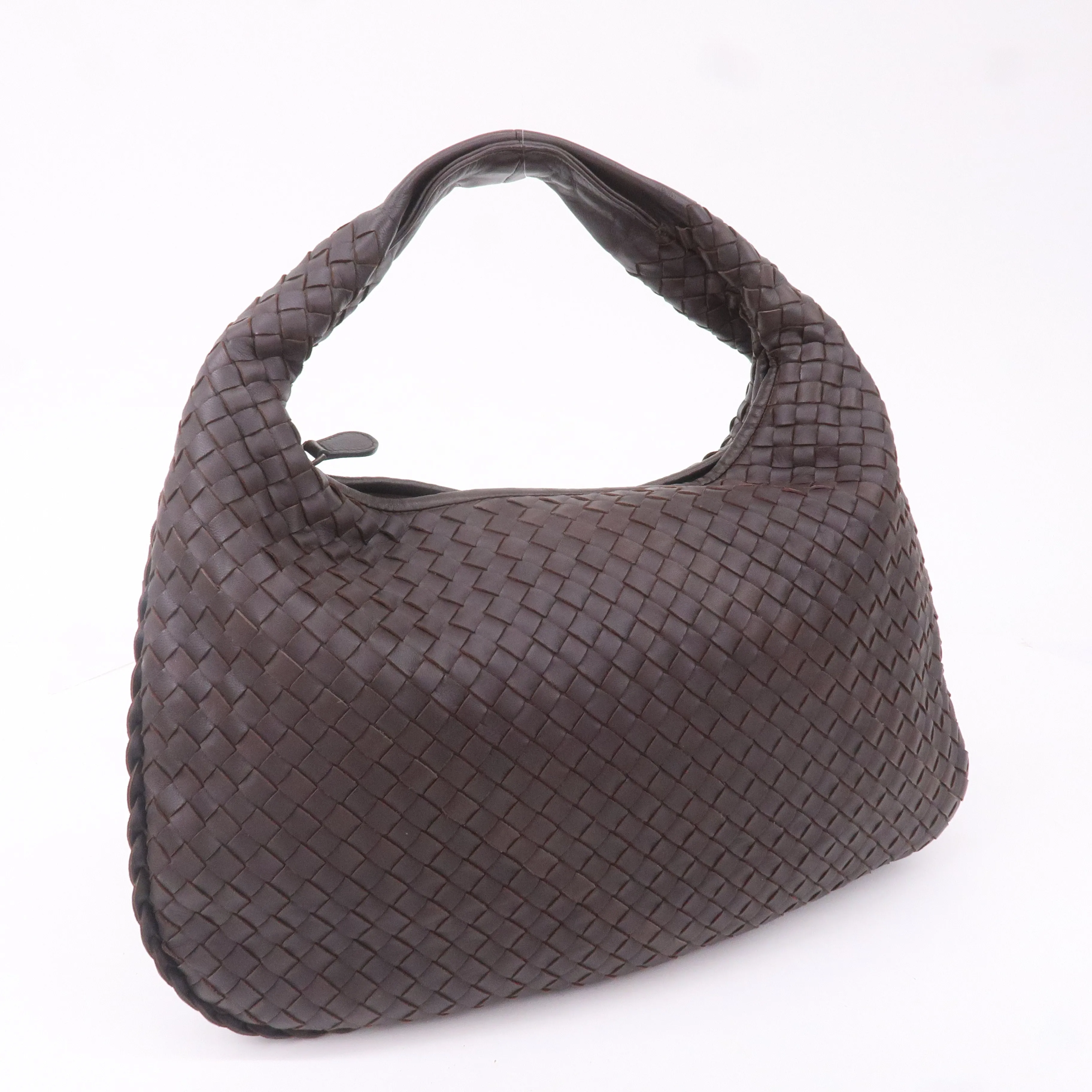 BOTTEGA VENETA Hobo Intrecciato Leather Shoulder Bag Brown 115653