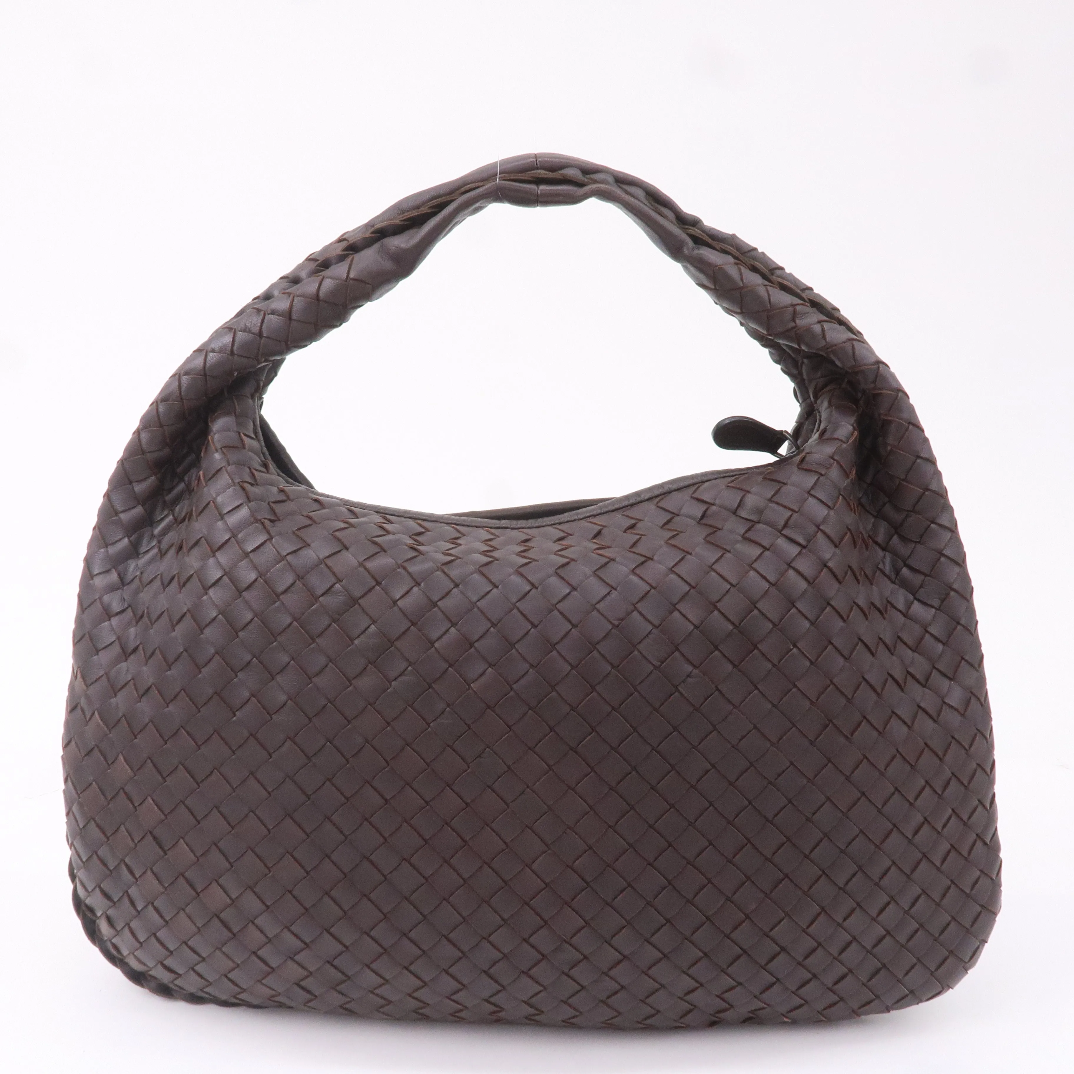 BOTTEGA VENETA Hobo Intrecciato Leather Shoulder Bag Brown 115653