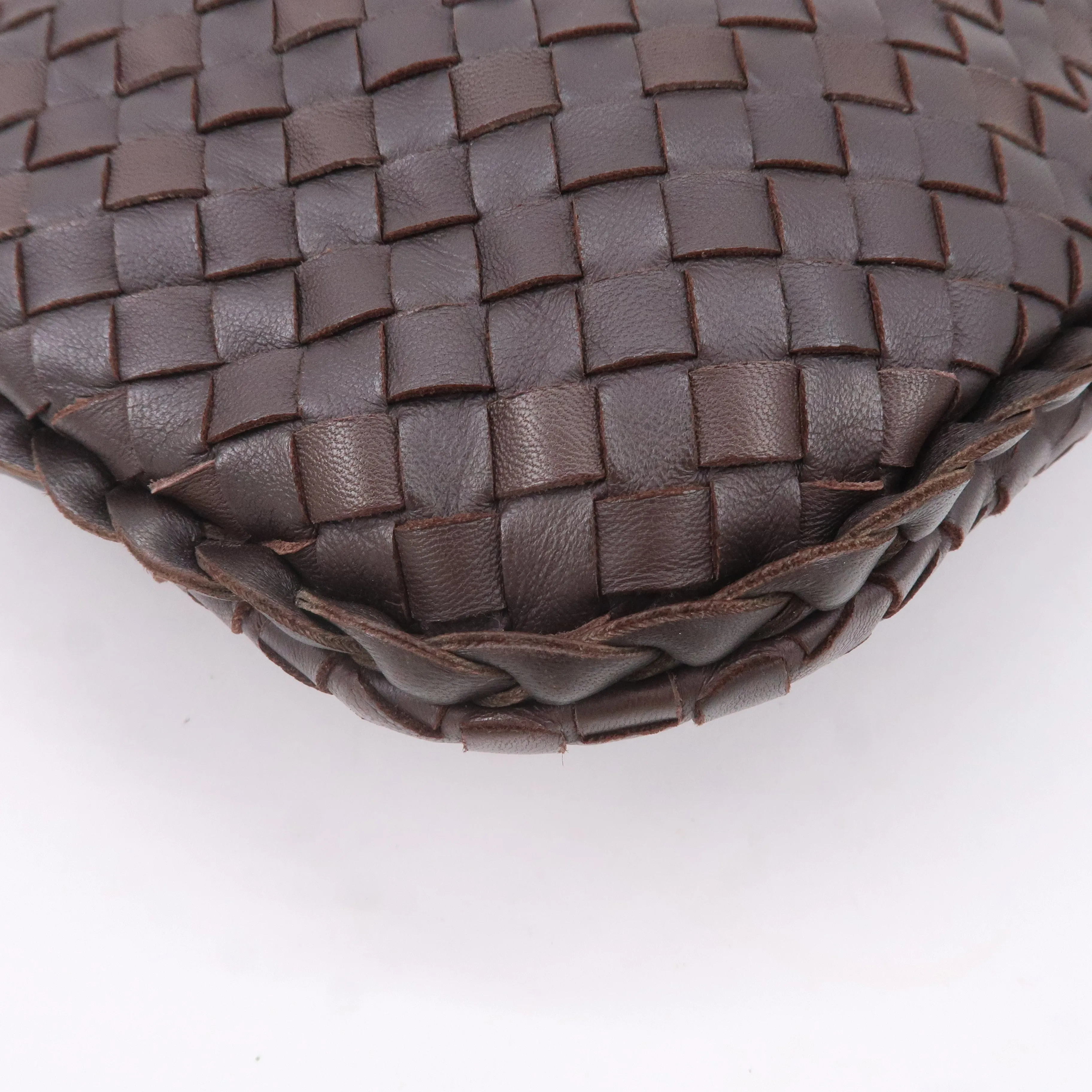 BOTTEGA VENETA Hobo Intrecciato Leather Shoulder Bag Brown 115653