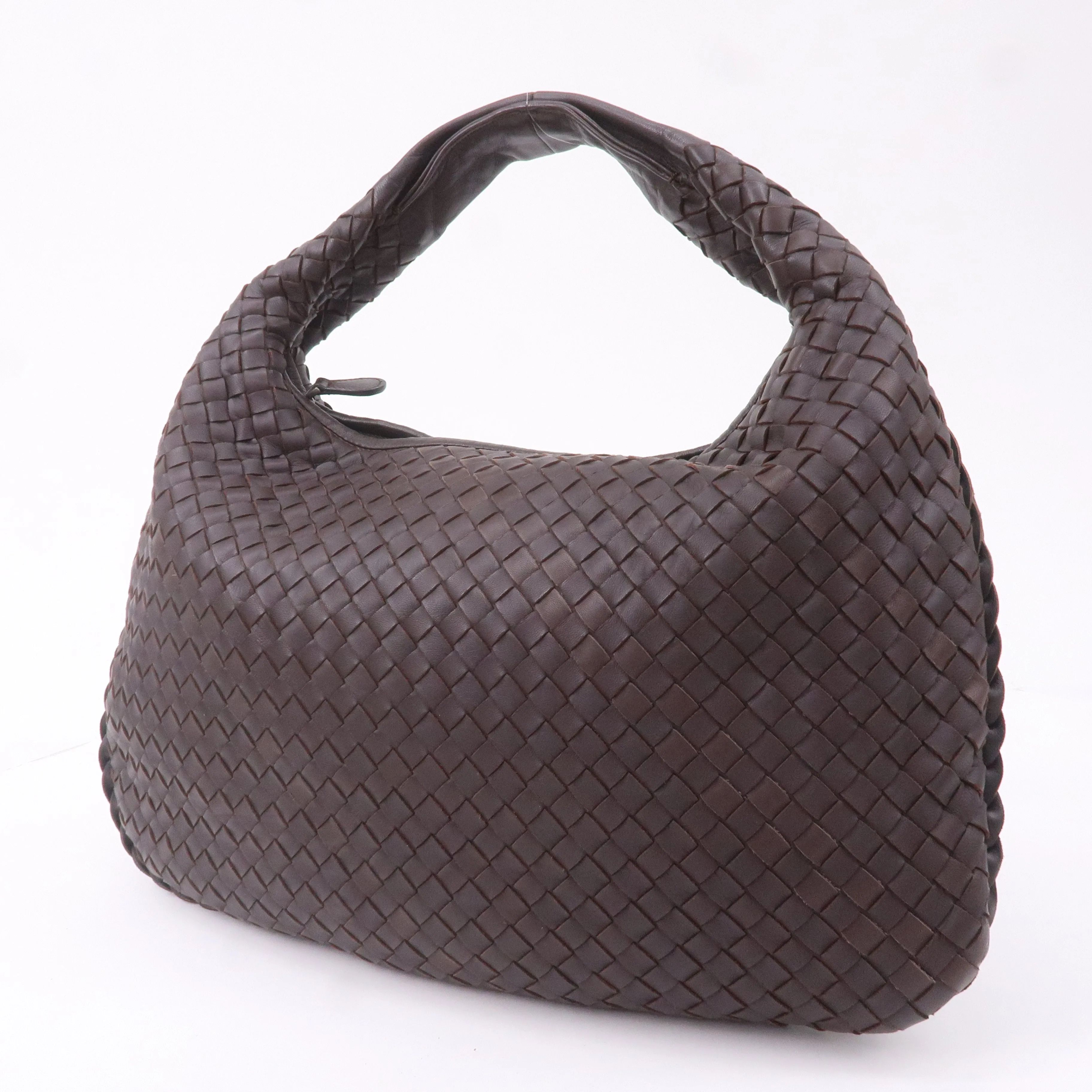 BOTTEGA VENETA Hobo Intrecciato Leather Shoulder Bag Brown 115653