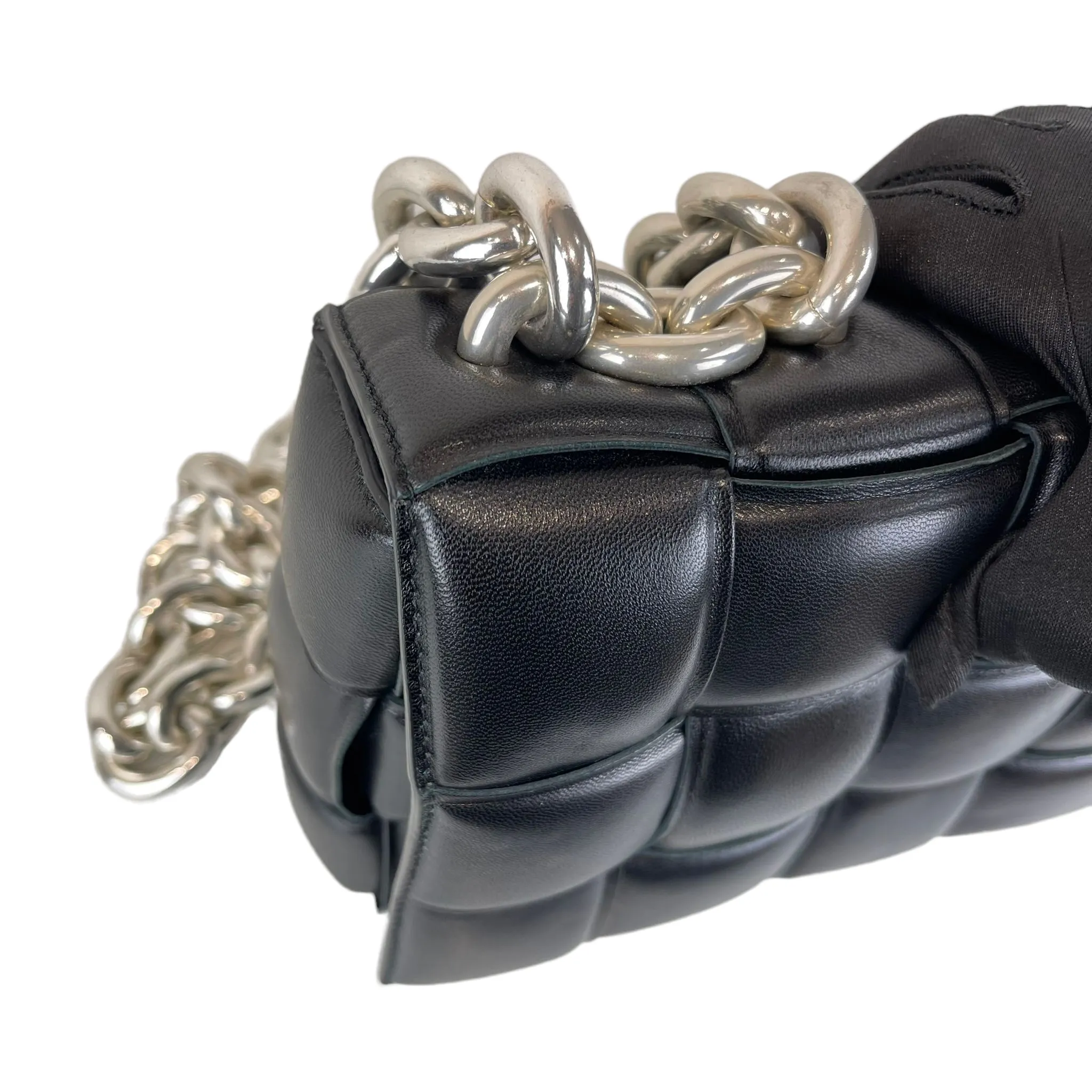 Chain Cassette Bag Leather Black SHW