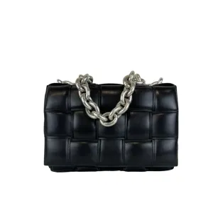 Chain Cassette Bag Leather Black SHW