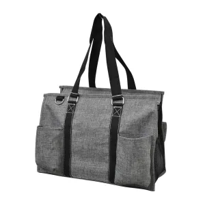 Crosshatch Gray NGIL Zippered Caddy Organizer Tote Bag