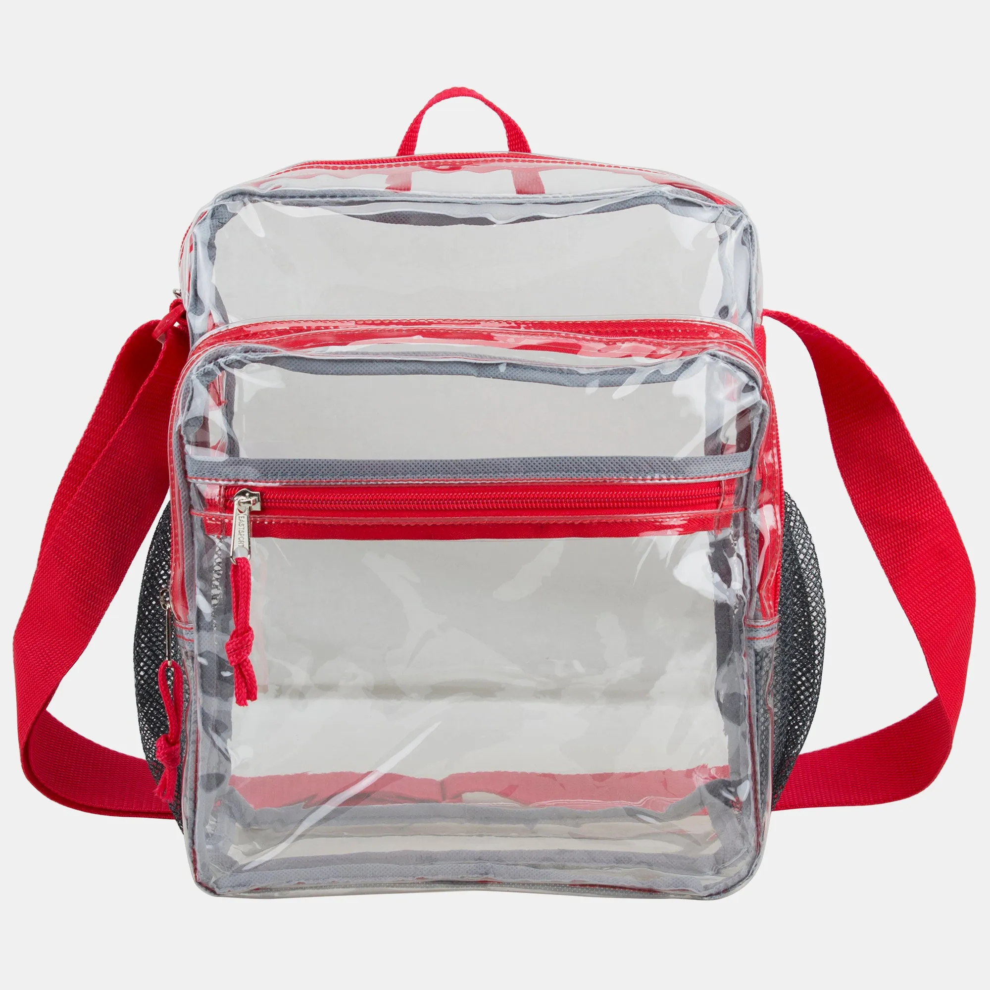 Eastsport Clear Stadium Messenger Bag with Side Mesh Pockets