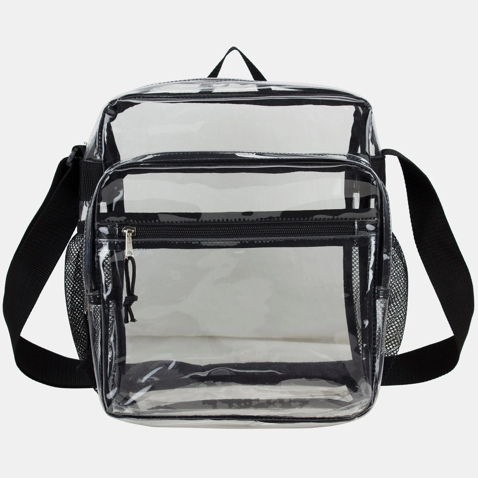 Eastsport Clear Stadium Messenger Bag with Side Mesh Pockets