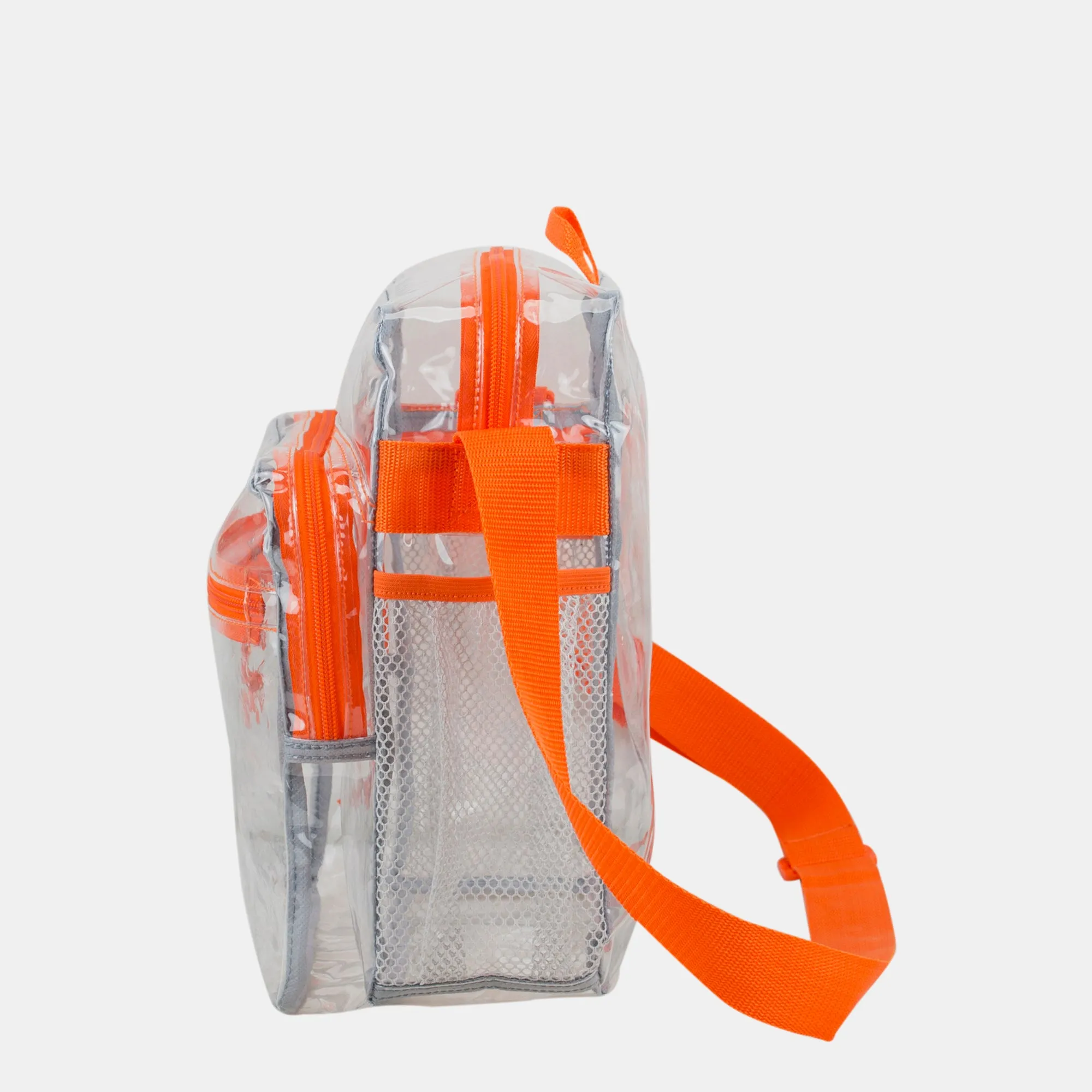 Eastsport Clear Stadium Messenger Bag with Side Mesh Pockets