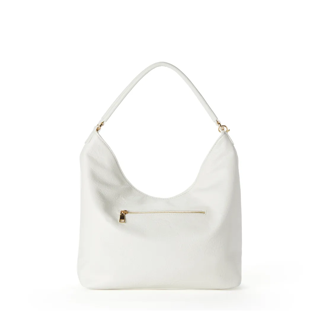 EMILY II Vegan Hobo Bag in White