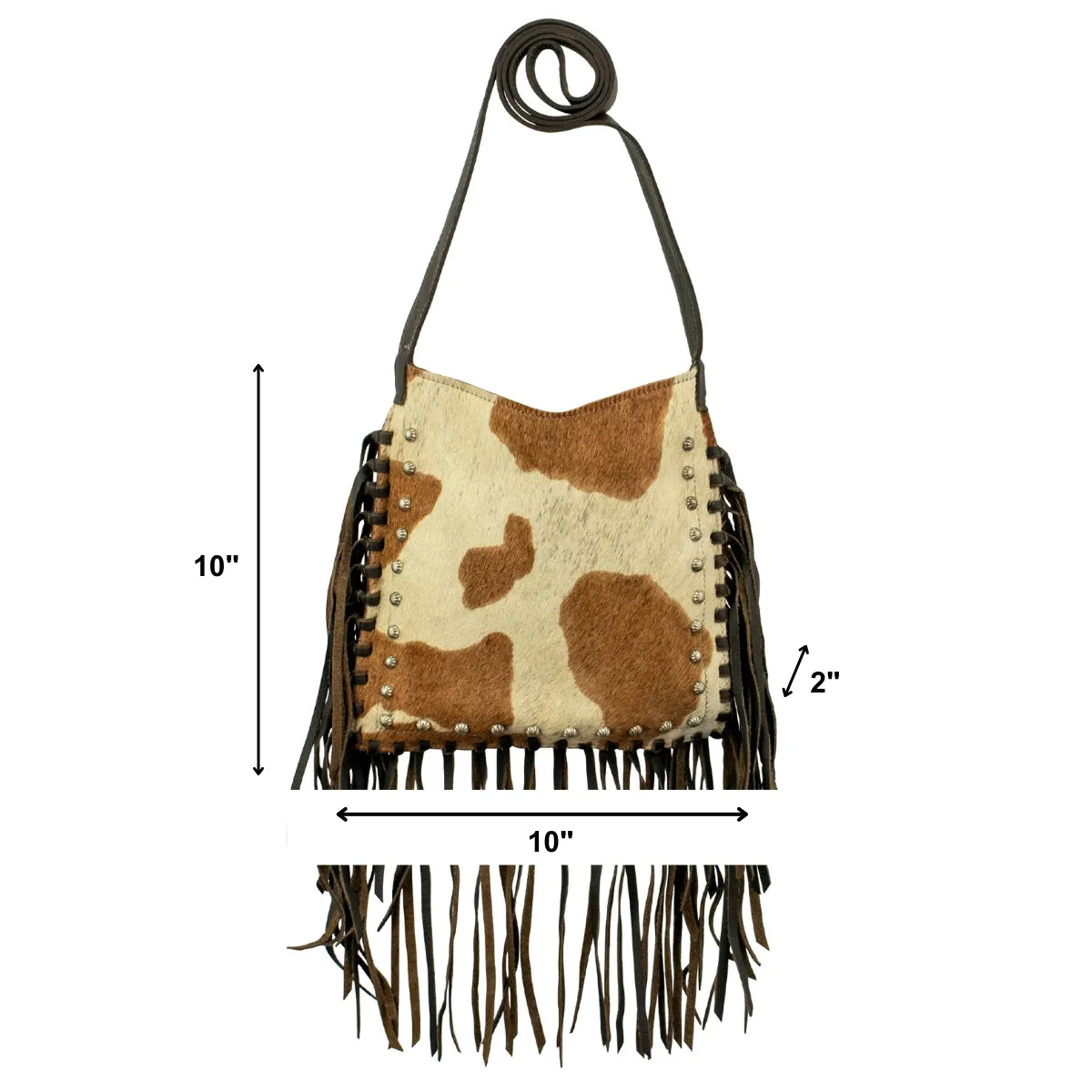 Fringed Cowgirl Messenger Crossbody w/ Hair-On Hide