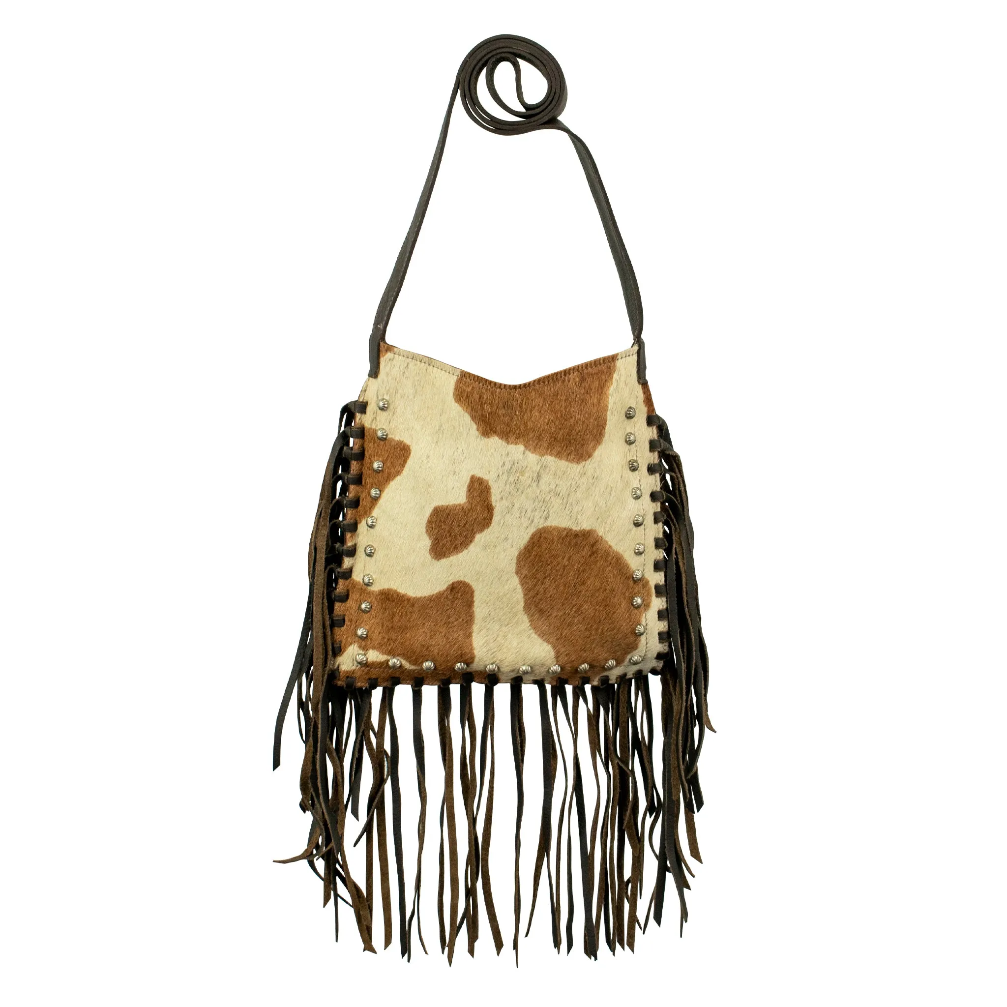 Fringed Cowgirl Messenger Crossbody w/ Hair-On Hide