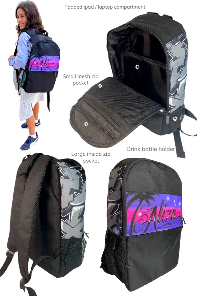 Love Script Palm Tree Style Backpack (2)