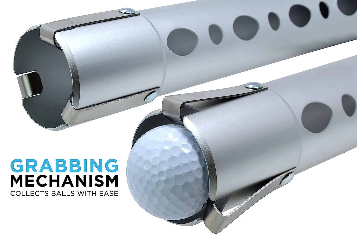 Aluminum Tube Golf Ball Collector and Holder with Instructional Training Videos - ME AND MY GOLF