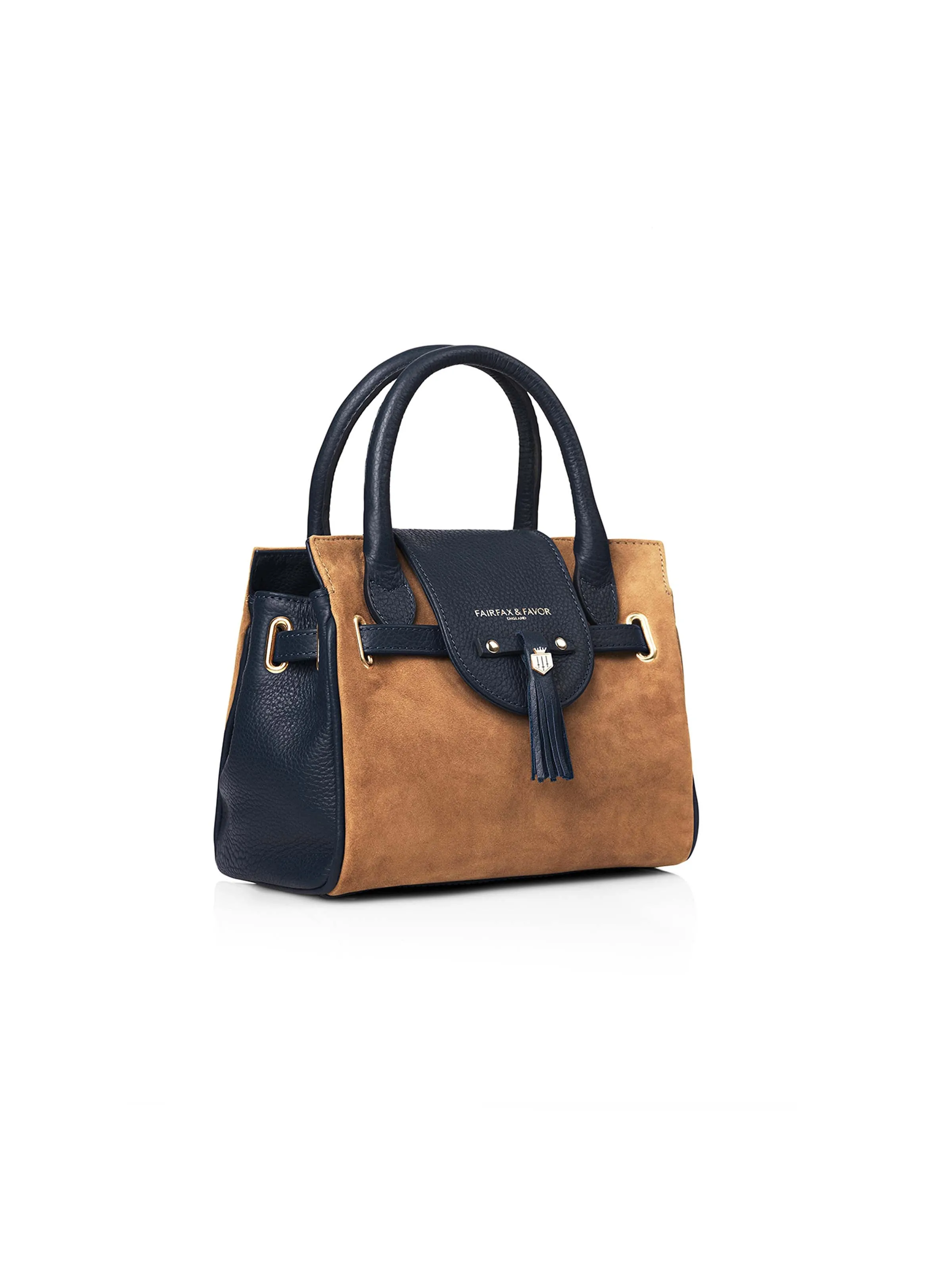 Mini Windsor Handbag - Tan & Navy