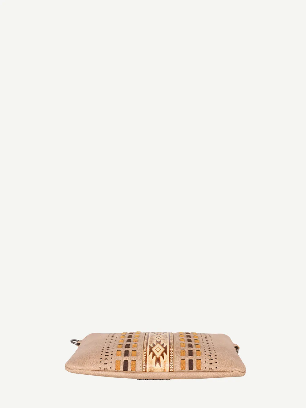 Montana West Laser Cut Out Embossed Aztec Crossbody Clutch