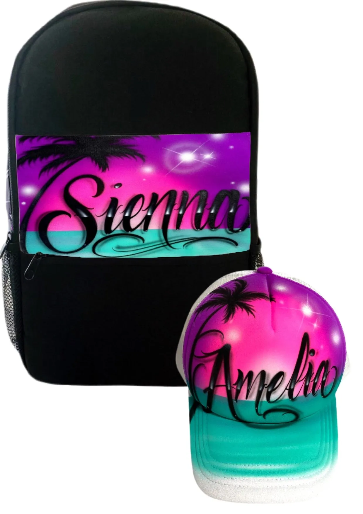 Paradise Script Style Backpack and Cap Combo (Combo3)