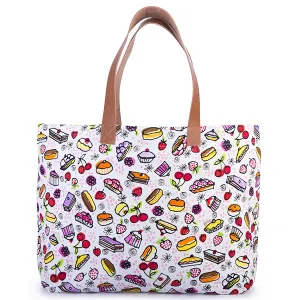 Printed Cotton Canvas Tote Bag in Ice Cream Social