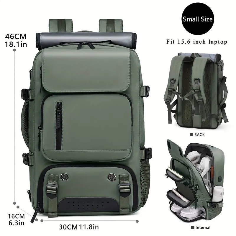 Professional Backpack Spacious Travel Rucksack Shoe Compartment Water-Resistant Outdoors Hiking Camping Bag Multiple Pockets & Padded Shoulder Straps | 7798