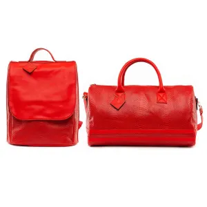 Red Apollo 1 Faux Snakeskin Travel Set